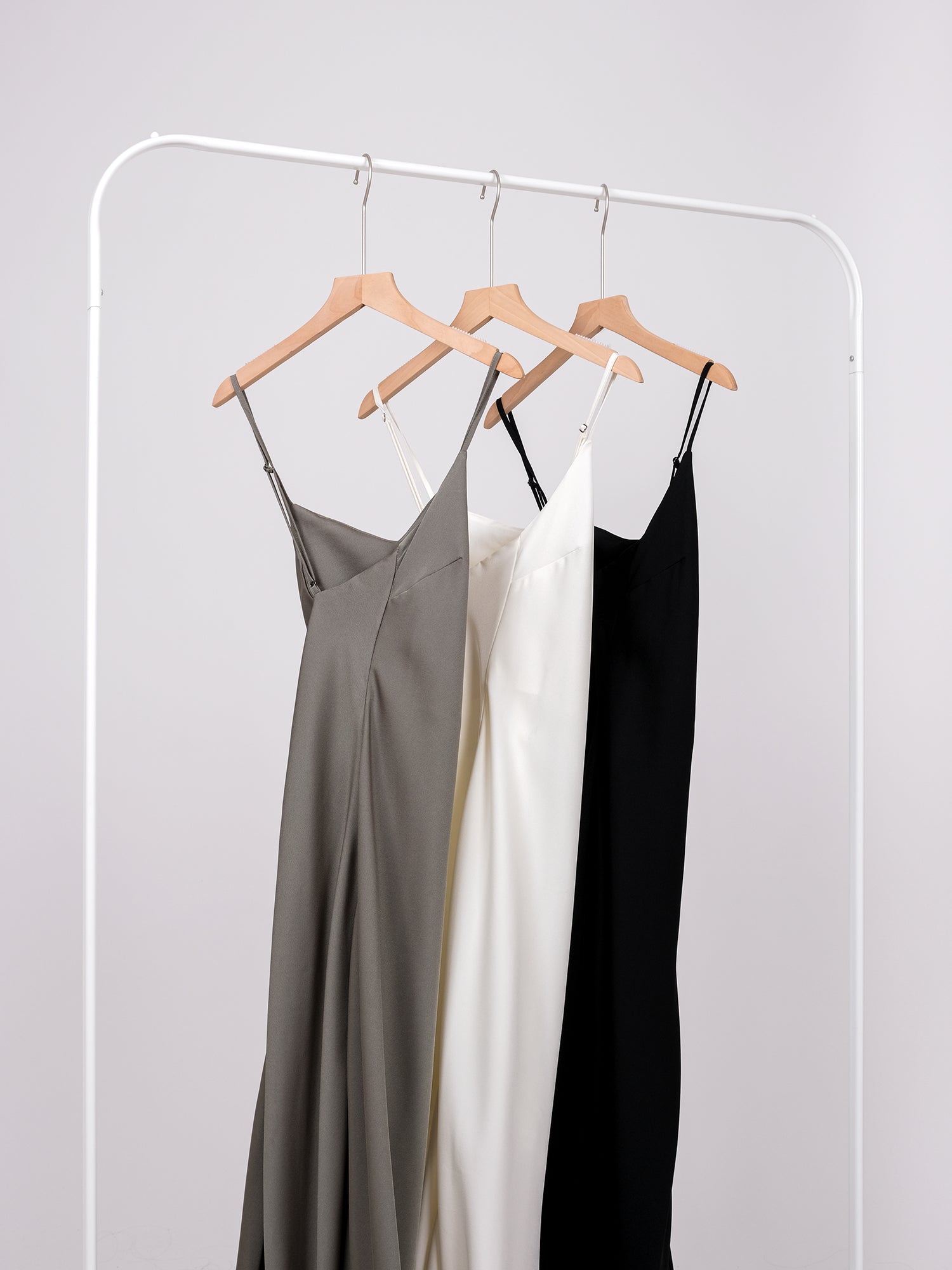 V NECK SATIN SLIP DRESS