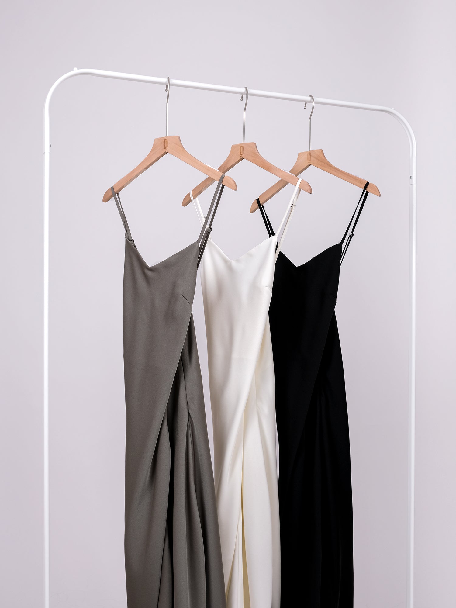 V NECK SATIN SLIP DRESS