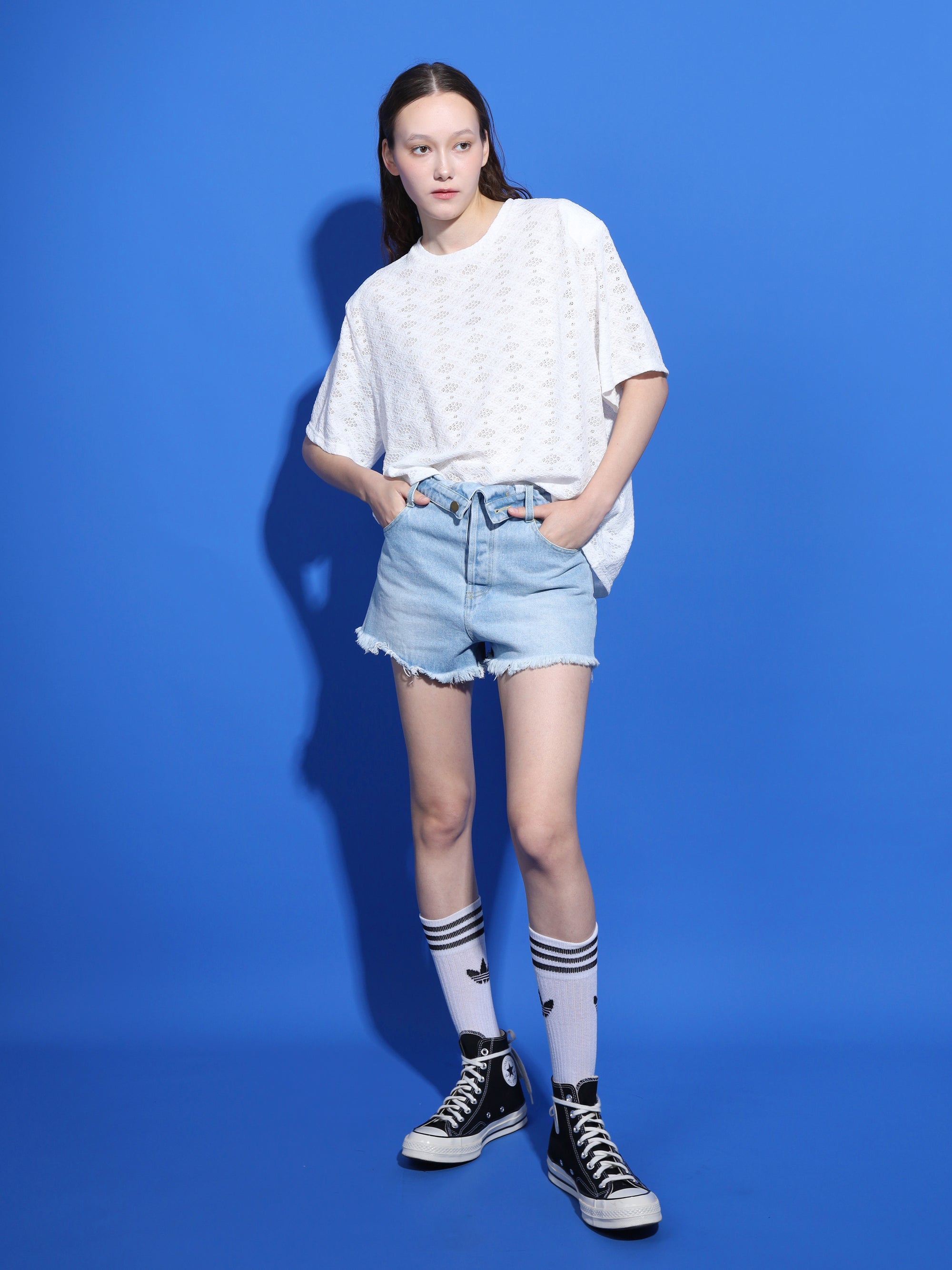 GUIPURE SHORT SLEEVE TOP
