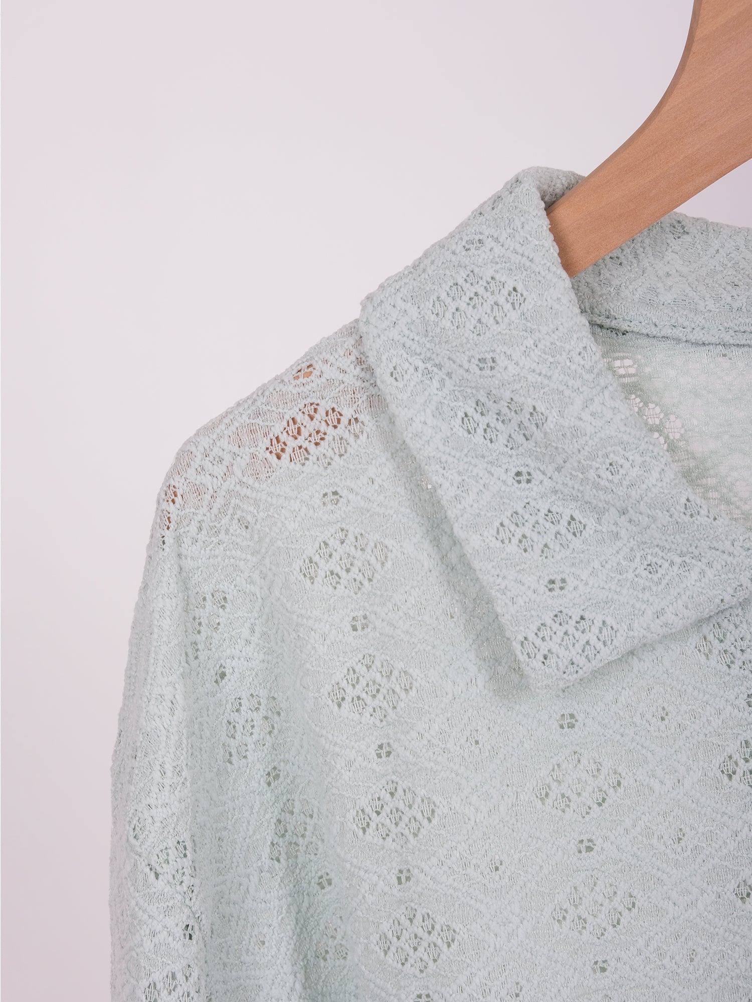 FONT BUTTON GUIPURE LONG SLEEVE TOP
