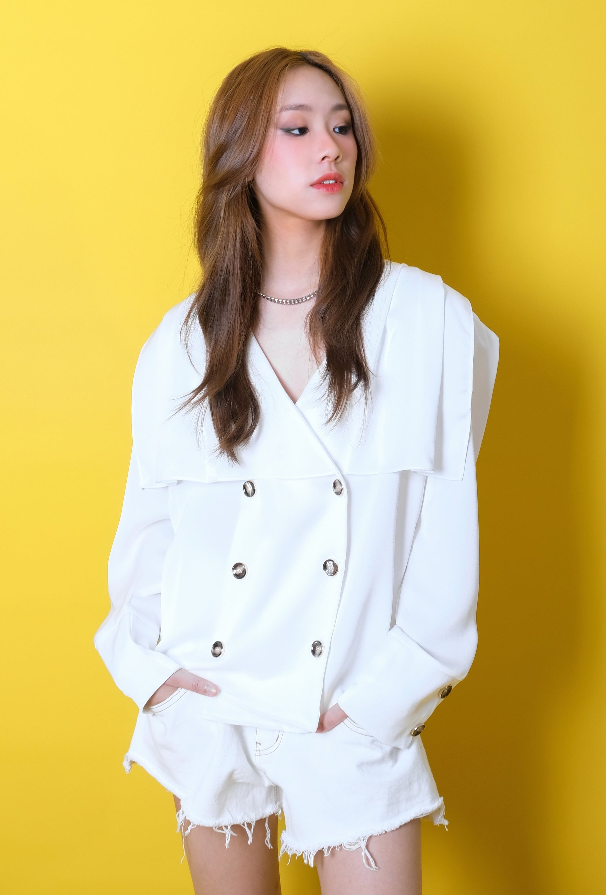 Front Ruffle Blouse