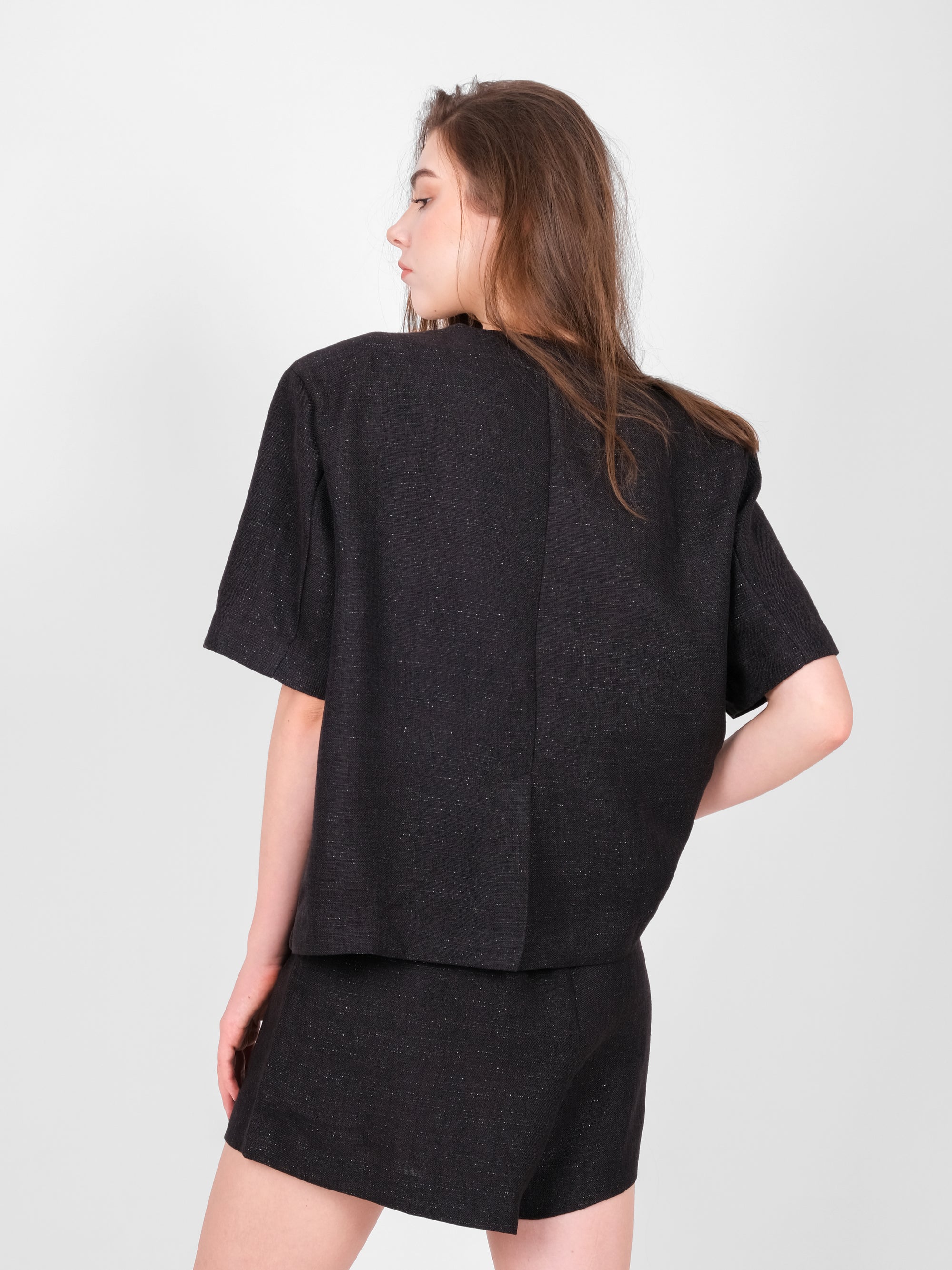 FRONT BUTTON LINEN TOP