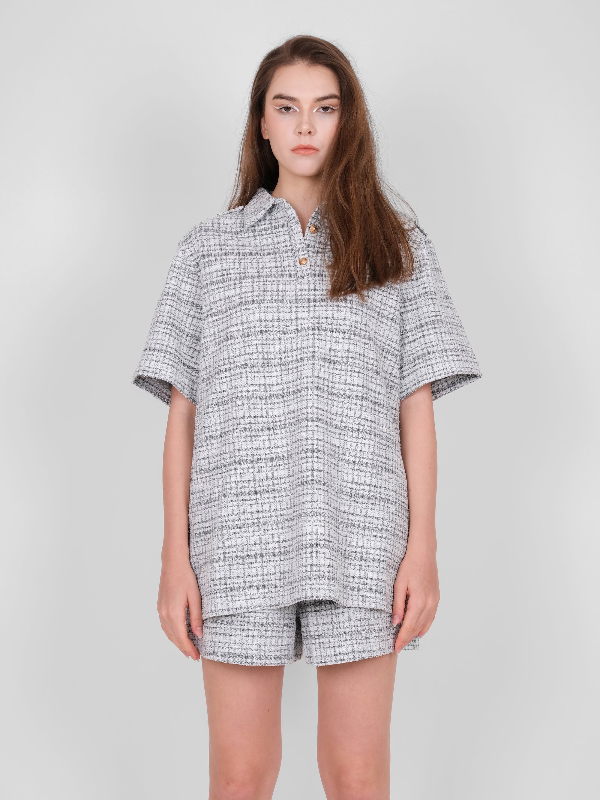 TWEED PULL-ON SHORTS