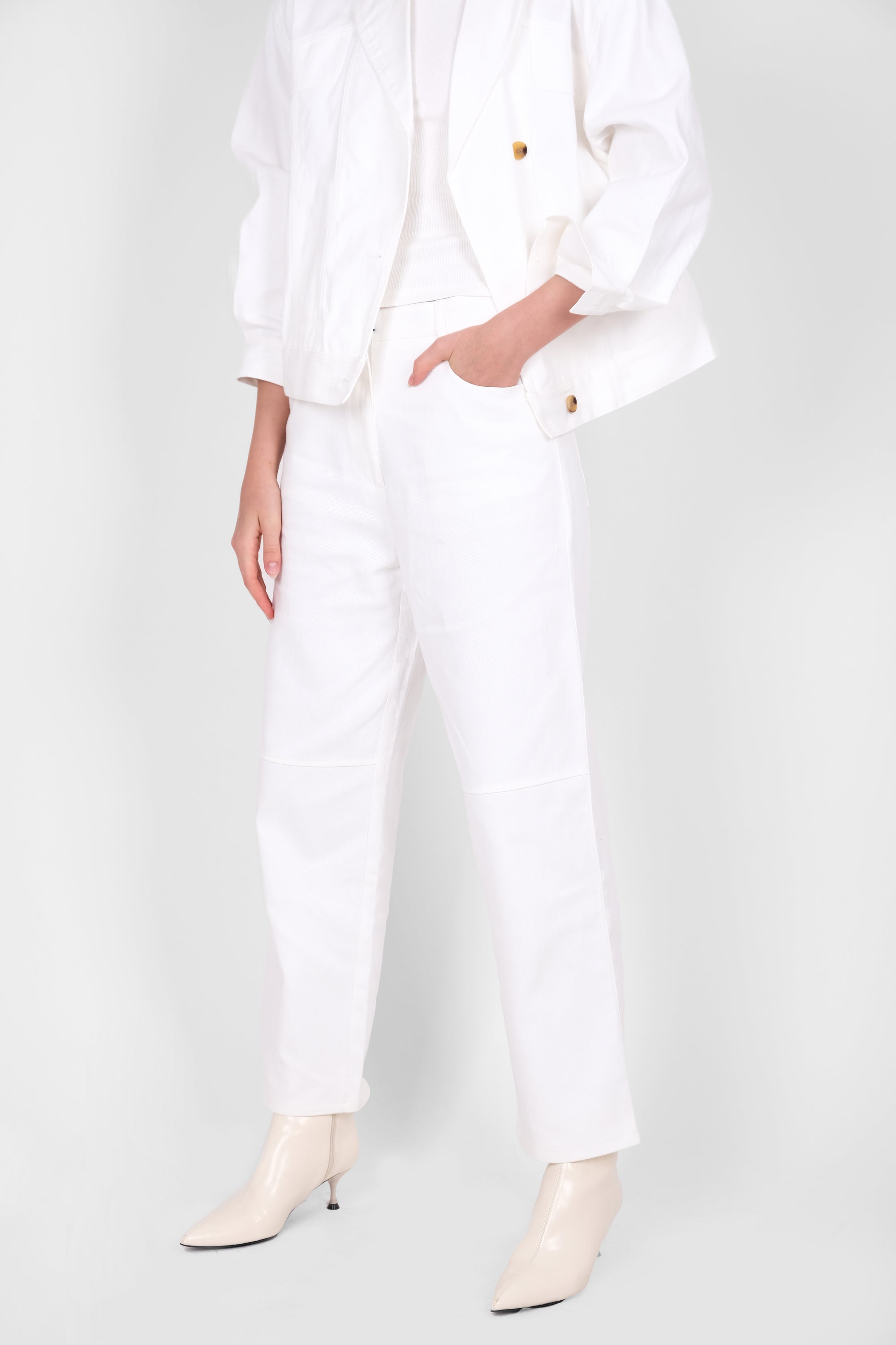 COTTON DENIM TROUSERS