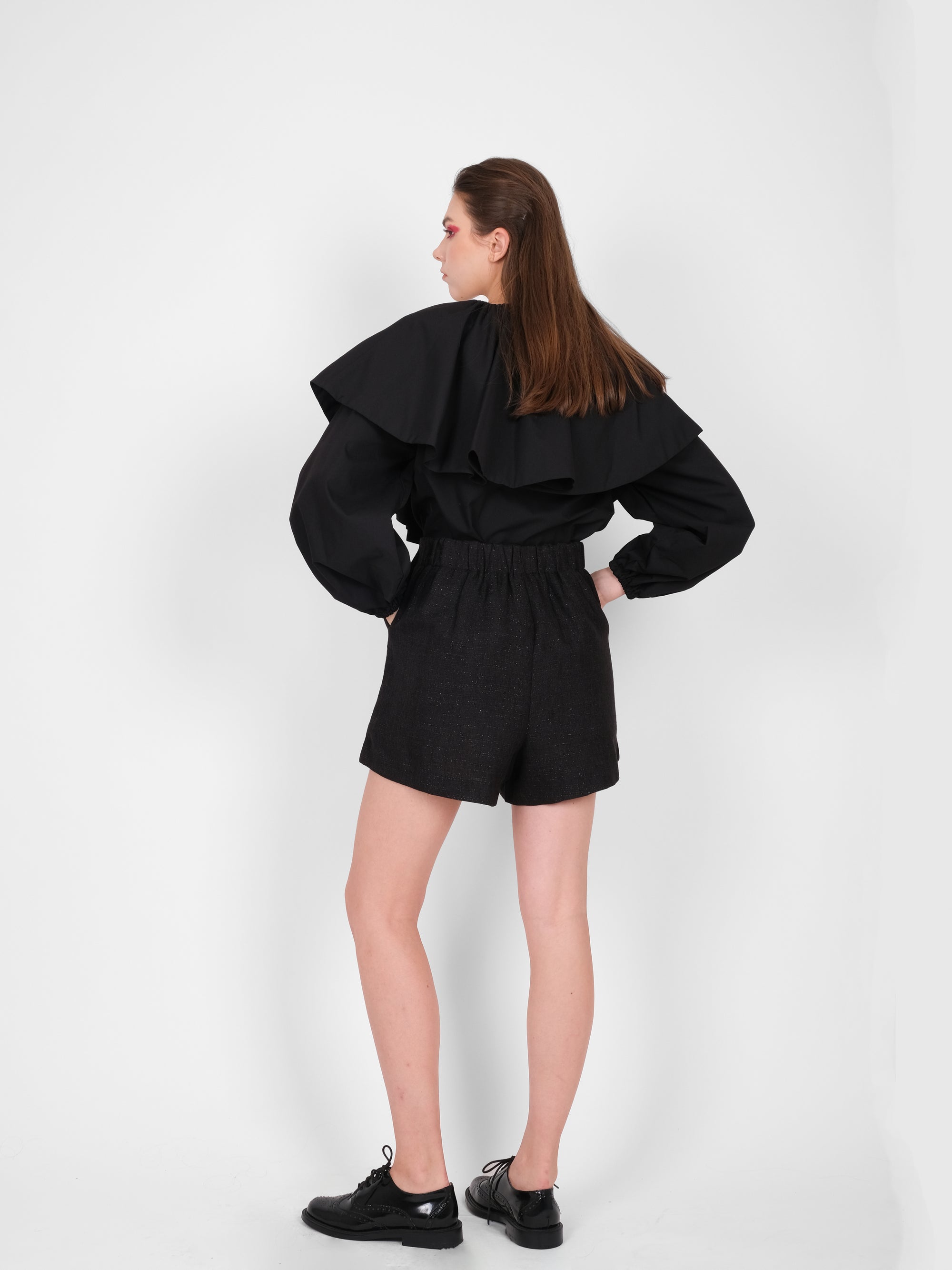 Voluminous Blouse With Big Ruffle Collar