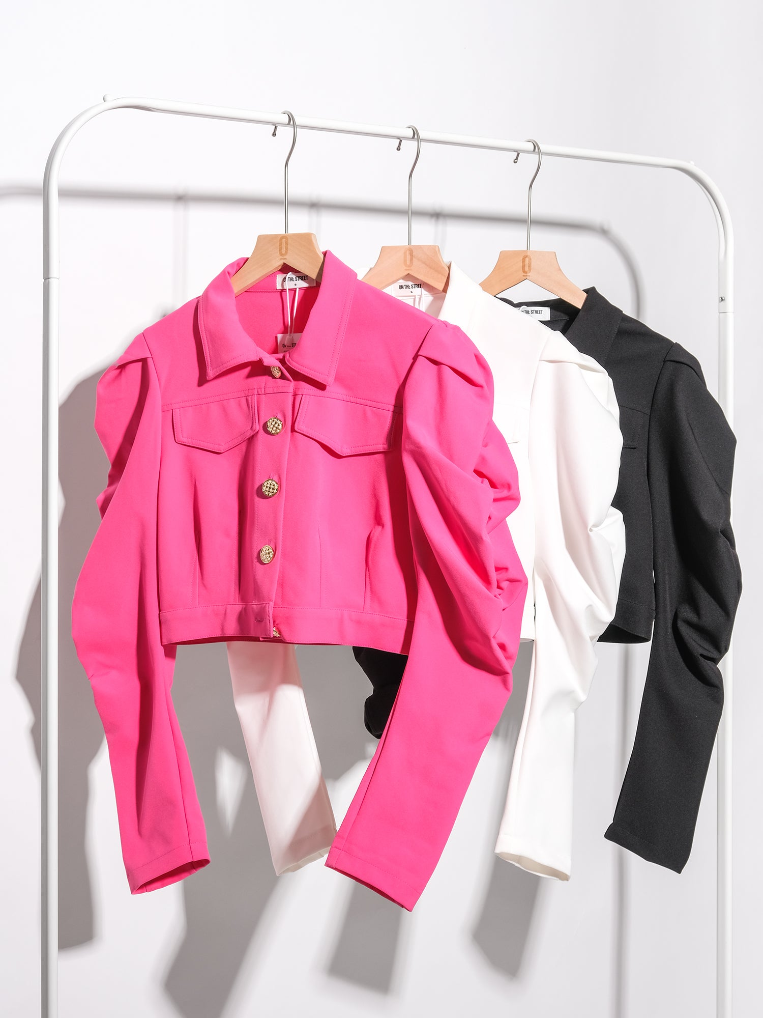Ruched Side Sleeve Crop Jacket