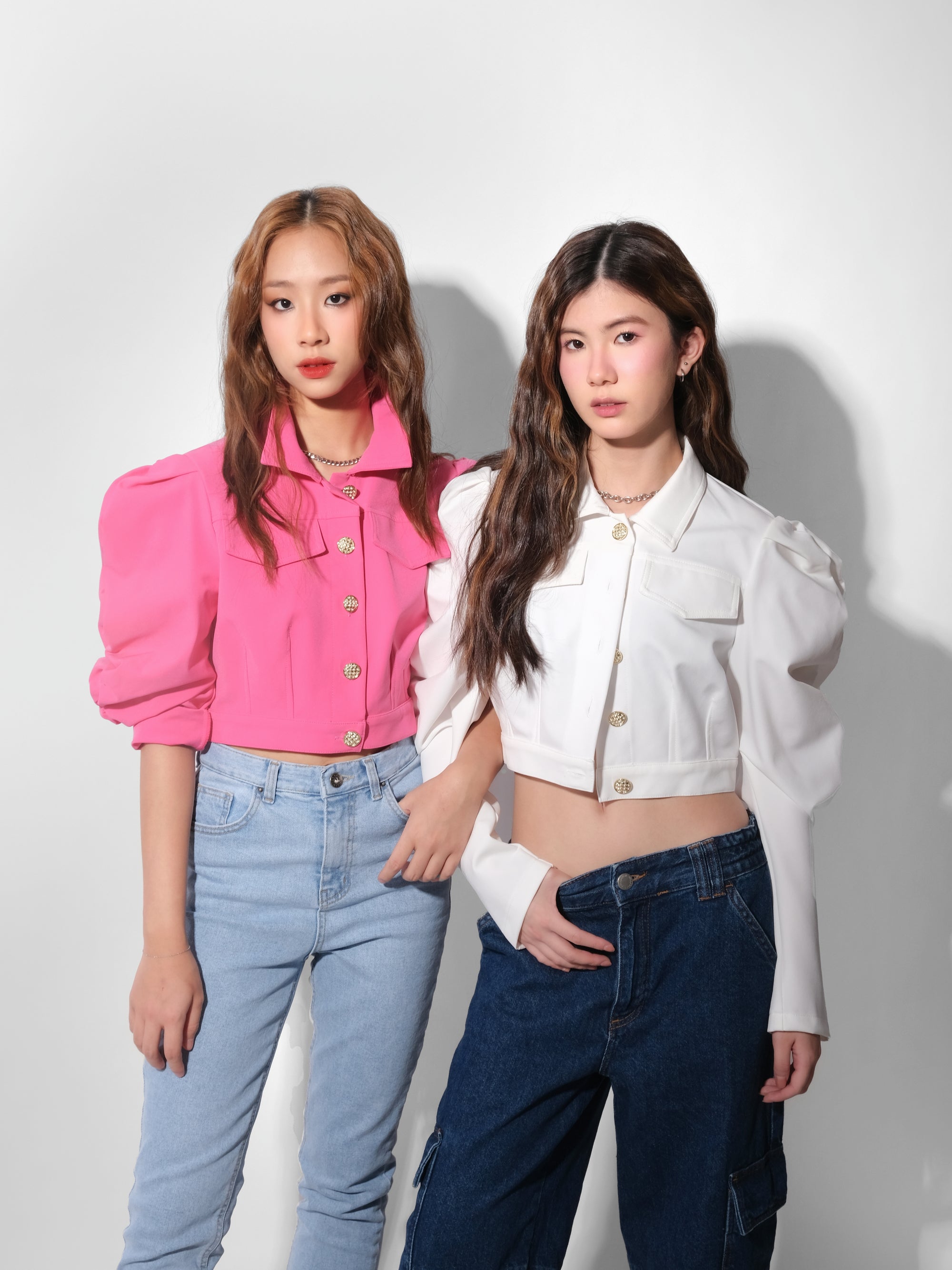 Ruched Side Sleeve Crop Jacket